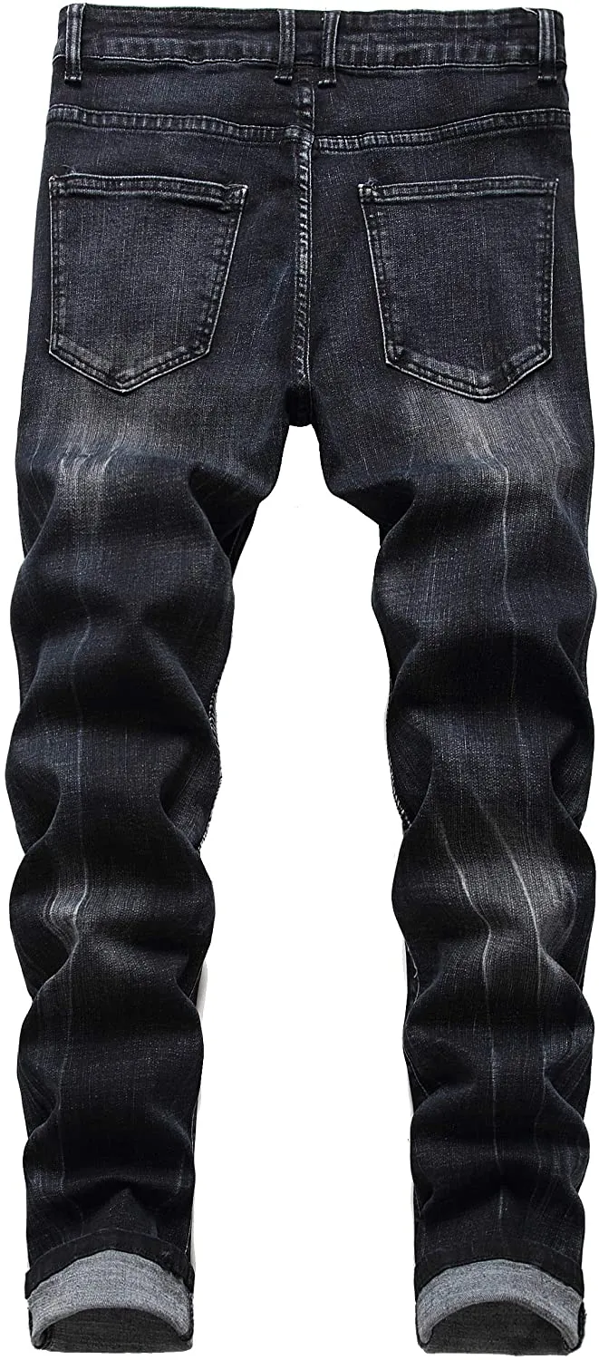 Black Distressed Men's Denim Pants