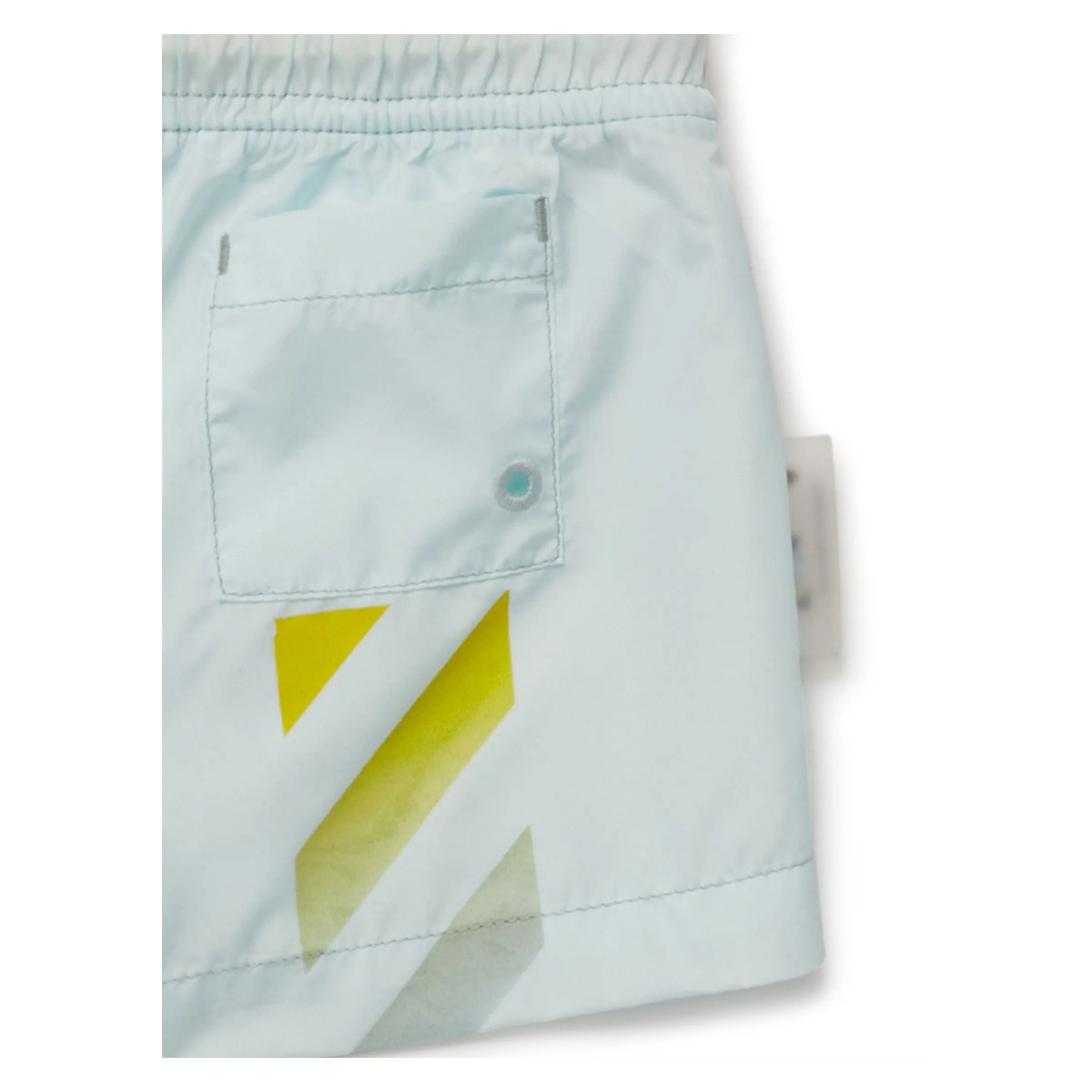 Blue Diagonal Stripe-Print Swim Shorts