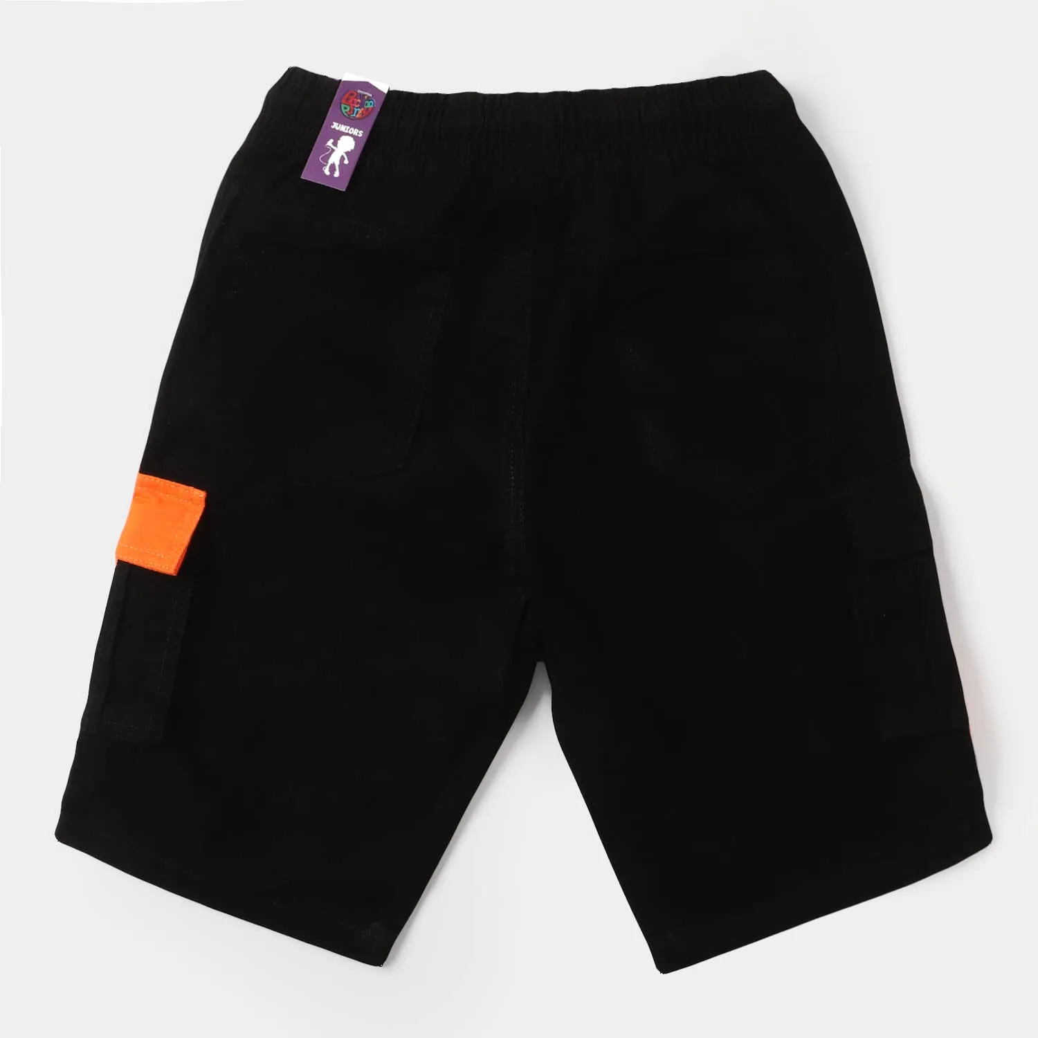 Boys Cotton Short Cargo Pocket - Black