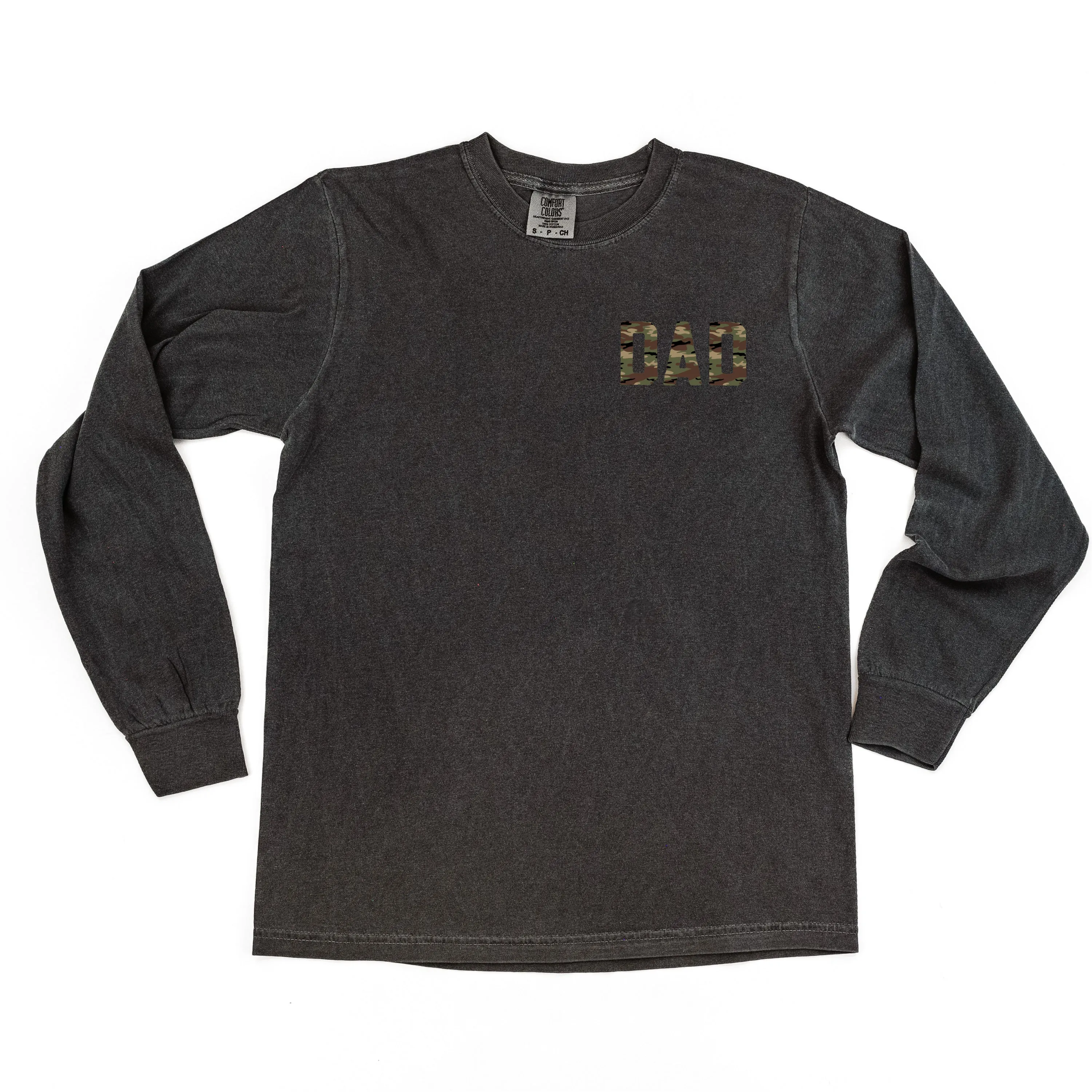 CAMO DAD - Pocket Size Design - LONG SLEEVE COMFORT COLORS TEE