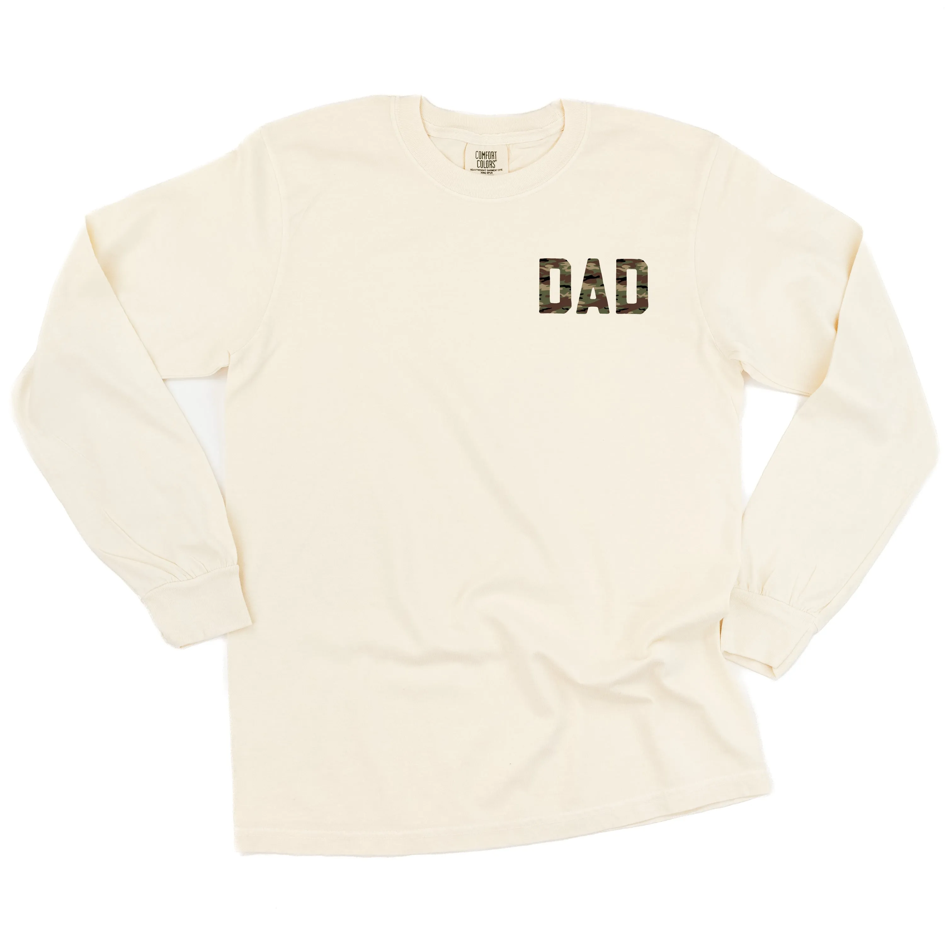 CAMO DAD - Pocket Size Design - LONG SLEEVE COMFORT COLORS TEE