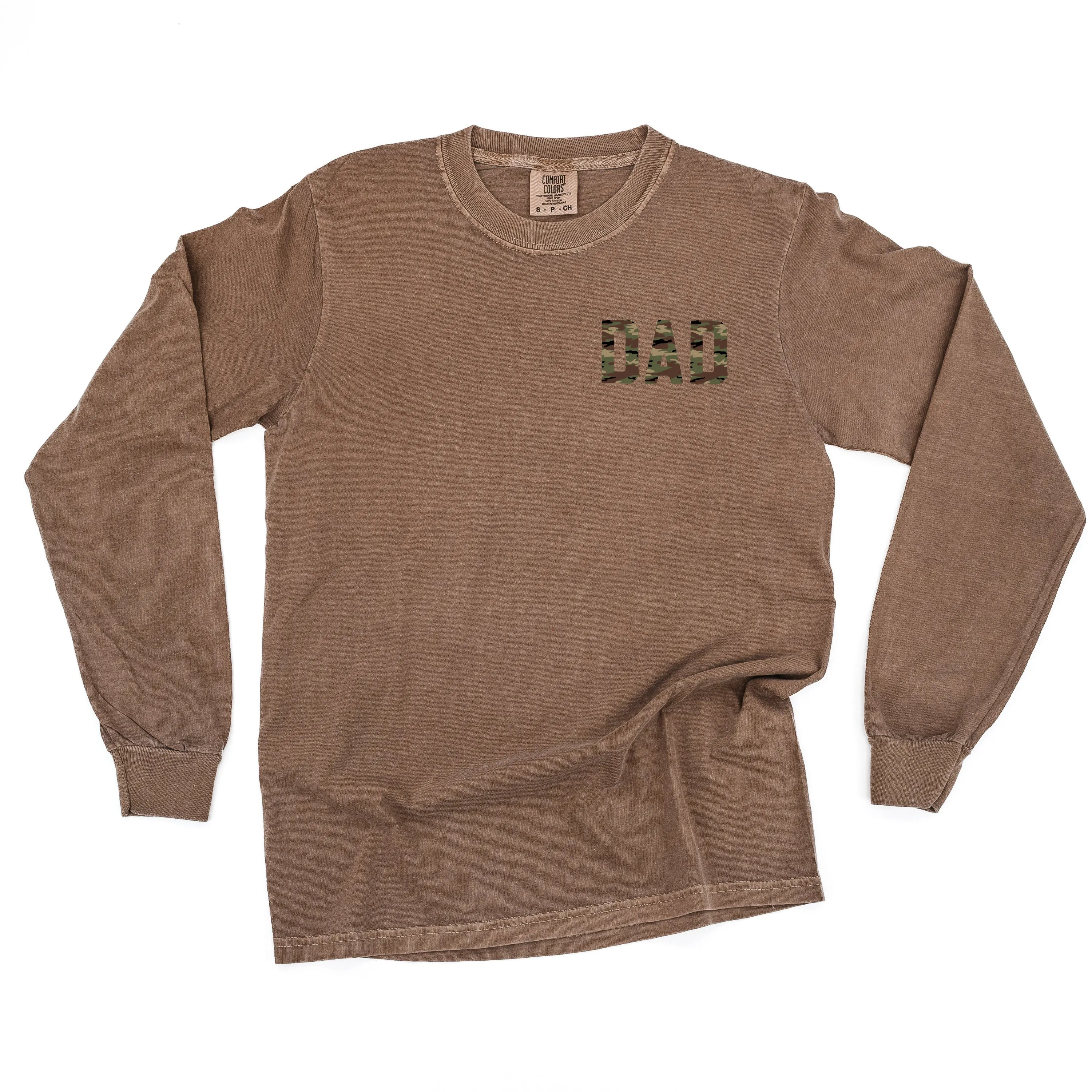 CAMO DAD - Pocket Size Design - LONG SLEEVE COMFORT COLORS TEE