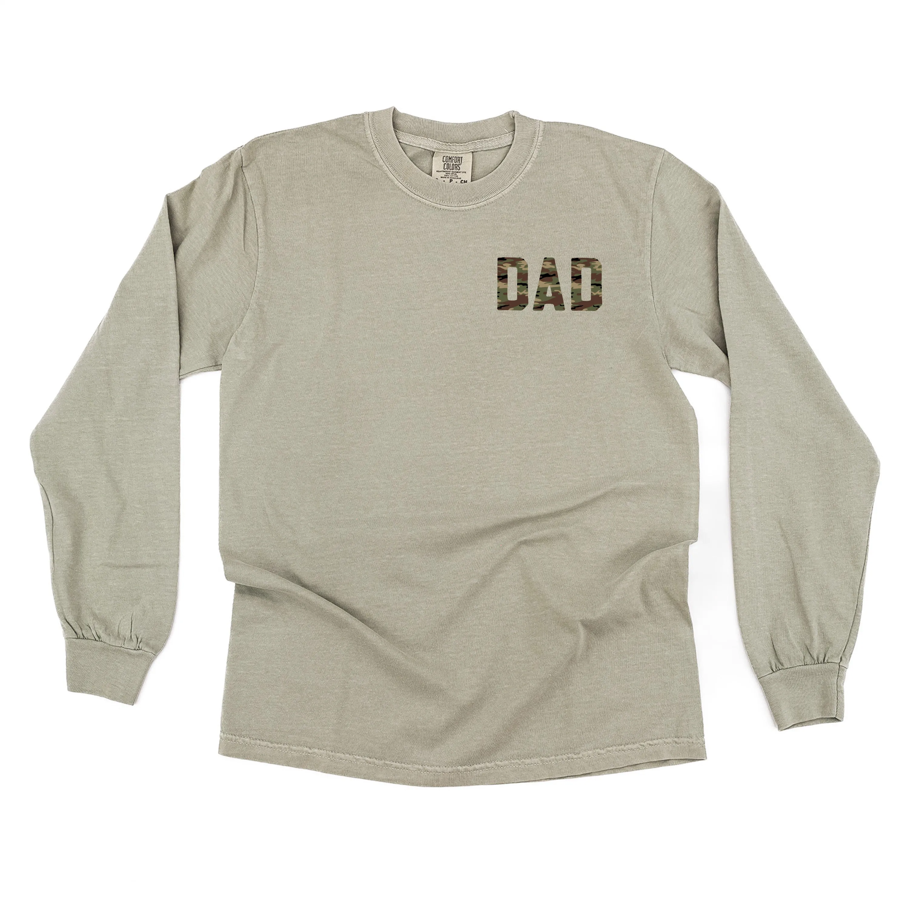 CAMO DAD - Pocket Size Design - LONG SLEEVE COMFORT COLORS TEE