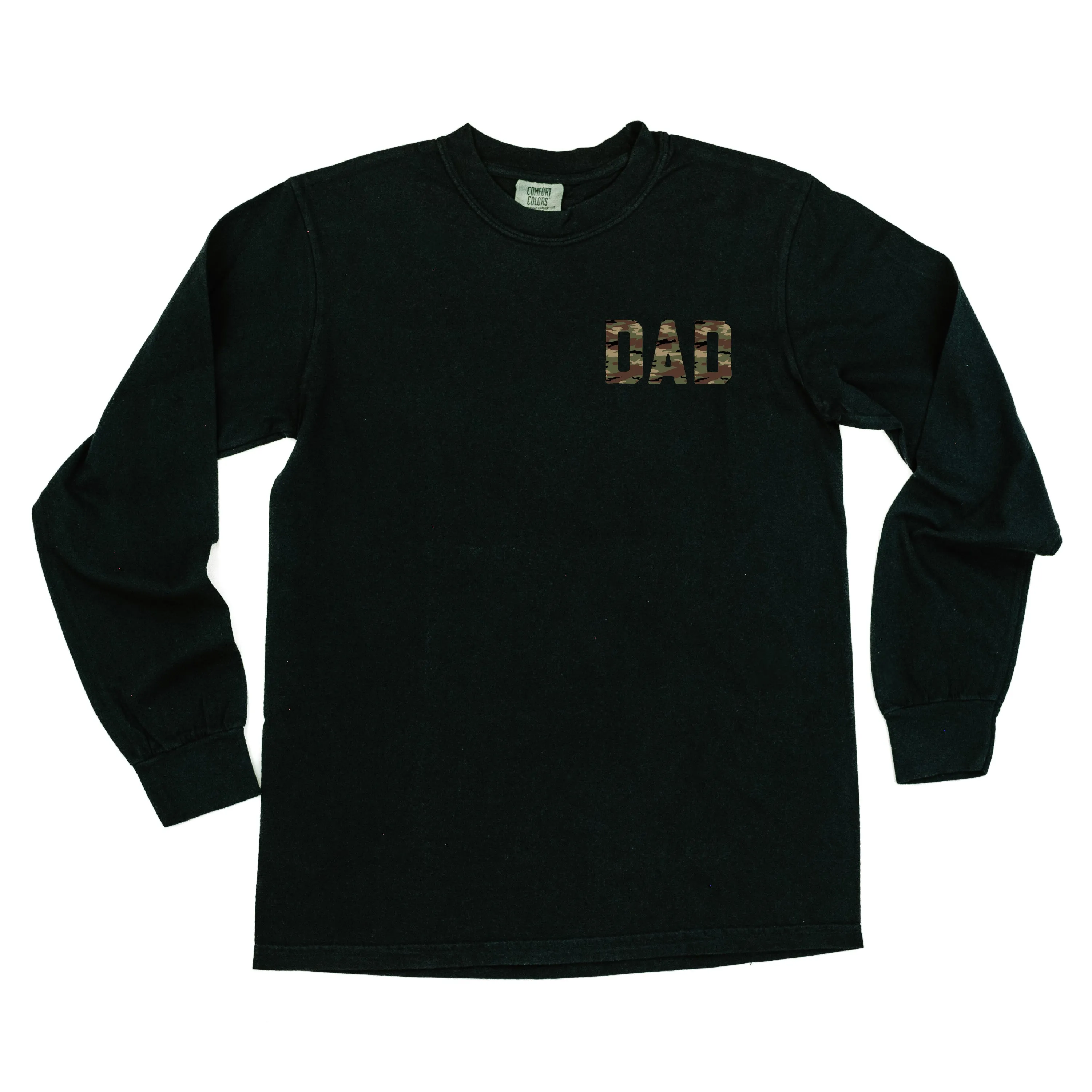 CAMO DAD - Pocket Size Design - LONG SLEEVE COMFORT COLORS TEE