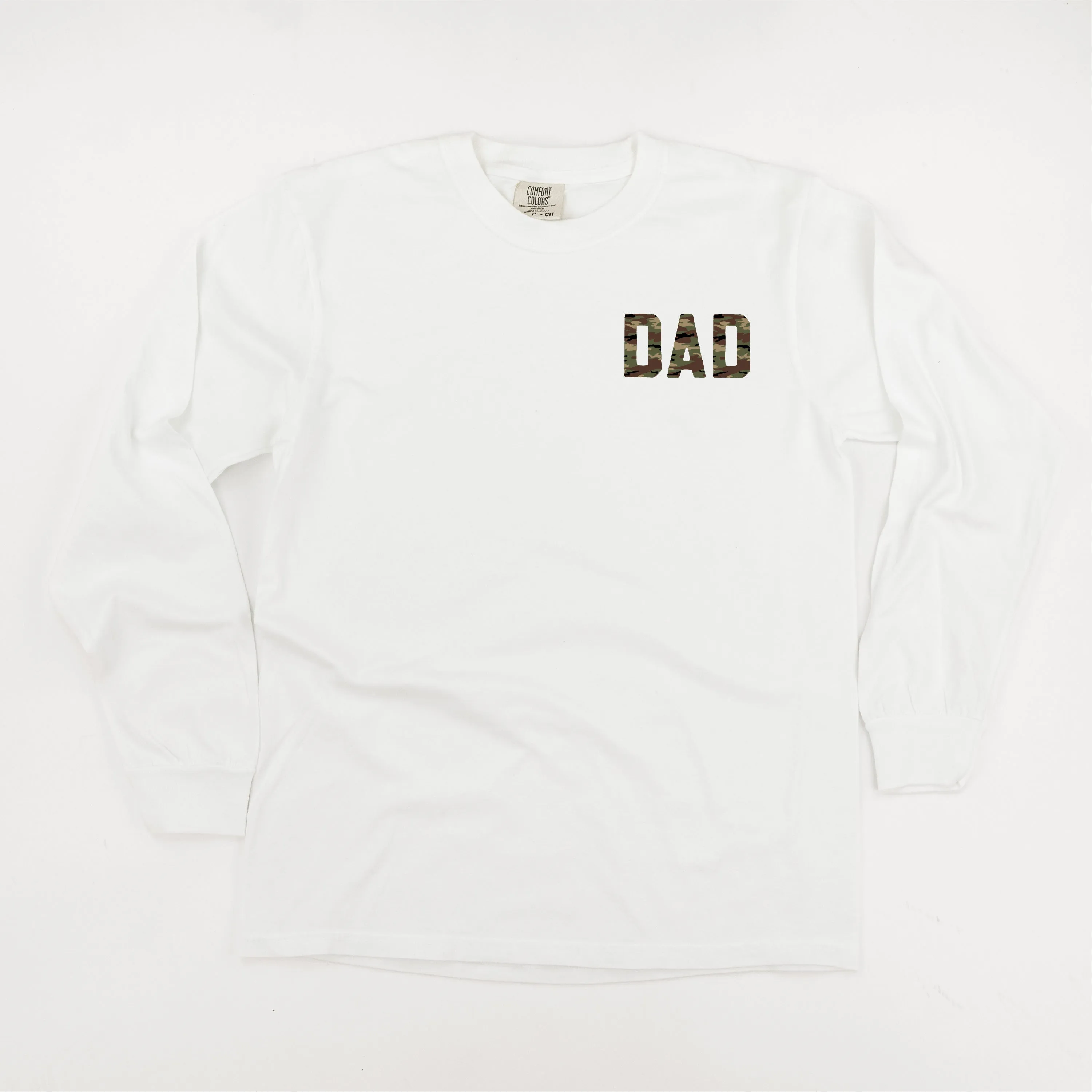 CAMO DAD - Pocket Size Design - LONG SLEEVE COMFORT COLORS TEE