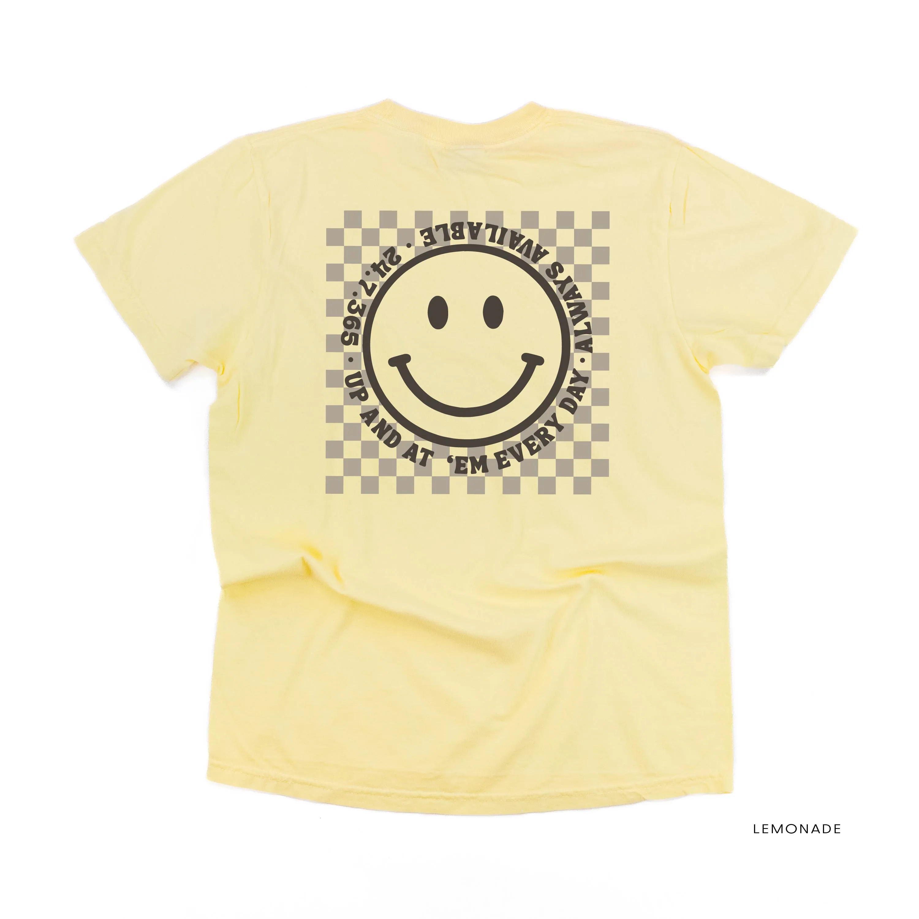 CARPOOL QUEEN (Up And At 'Em Smiley Face on Back) - Short Sleeve Comfort Colors Tee