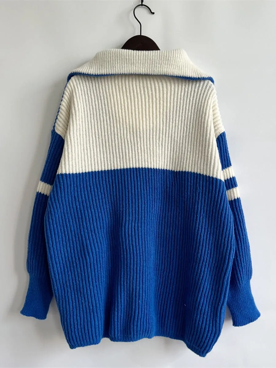 Casual Half-Zip Ribbed Sweater