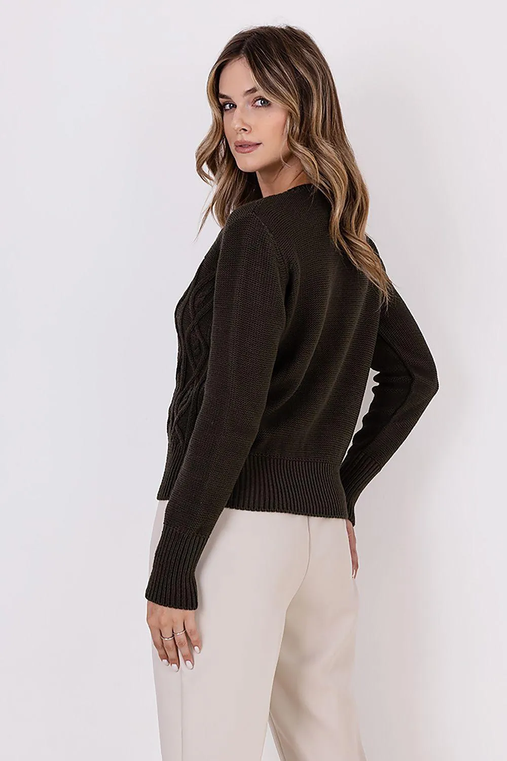 Chic Knit Round Neck Cardigan