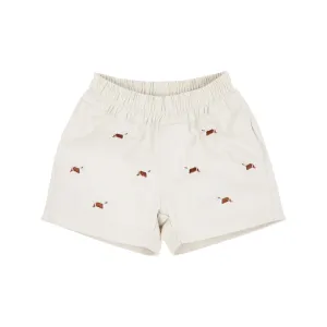 Critter Sheffield Shorts - Saratoga Stone & Dog Embroidery with Buckhead Blue Stork