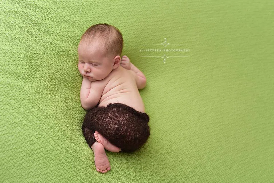 Dark Brown Mohair Newborn Pants and Hat Set