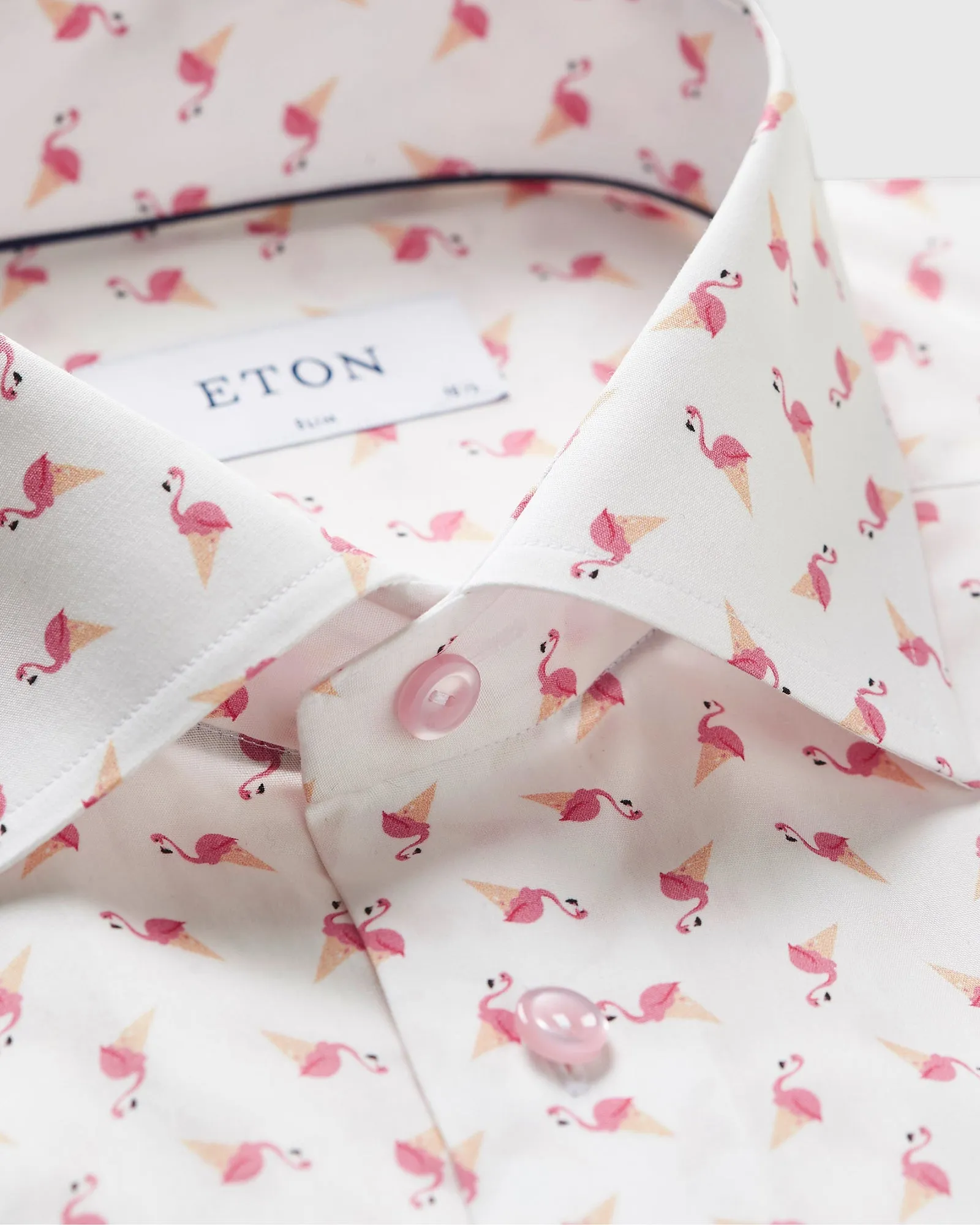 ETON 21477954453 WHITE-PINK SLIM SC SHIRT