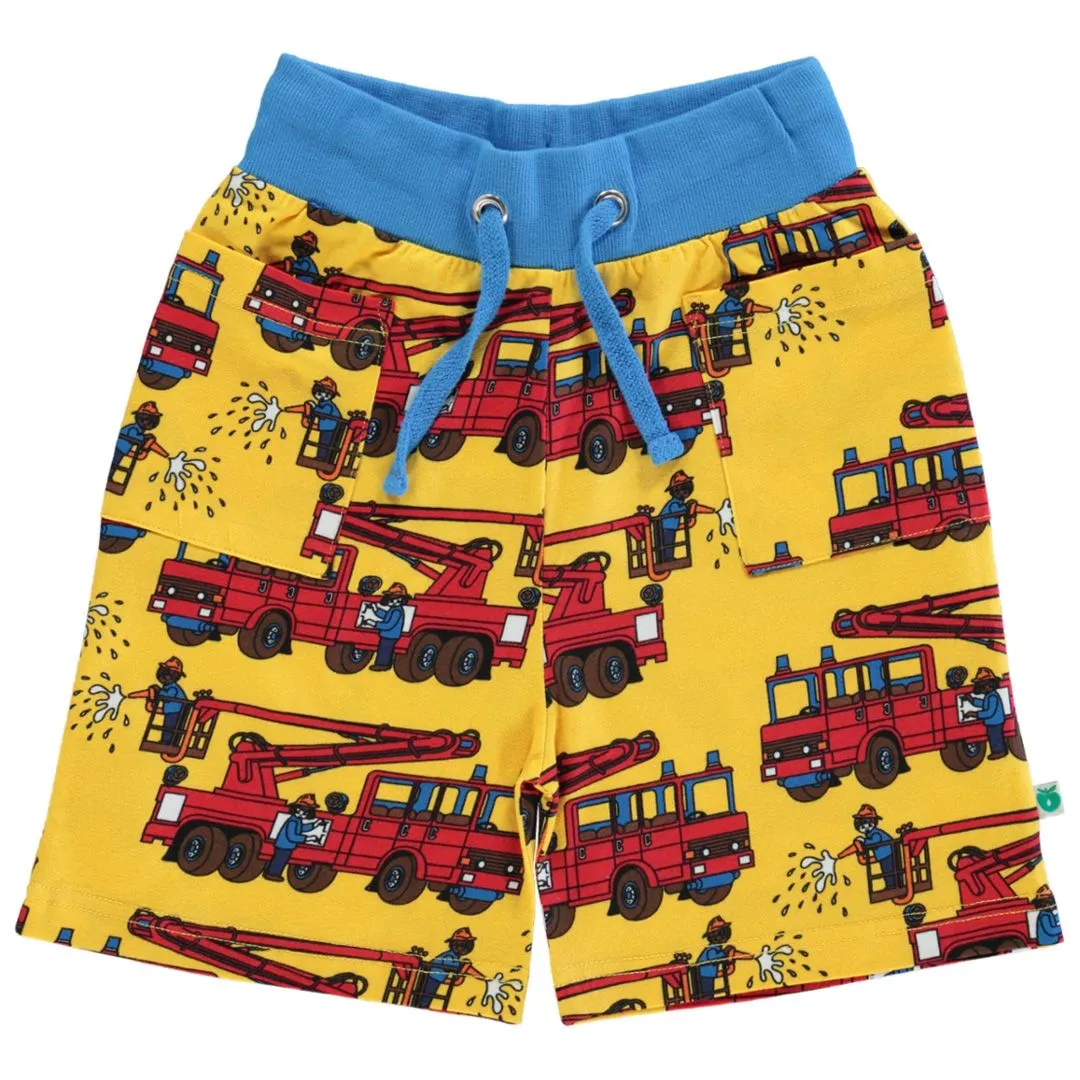 Firetruck Shorts in Yellow - 1 Left Size 11-12 years