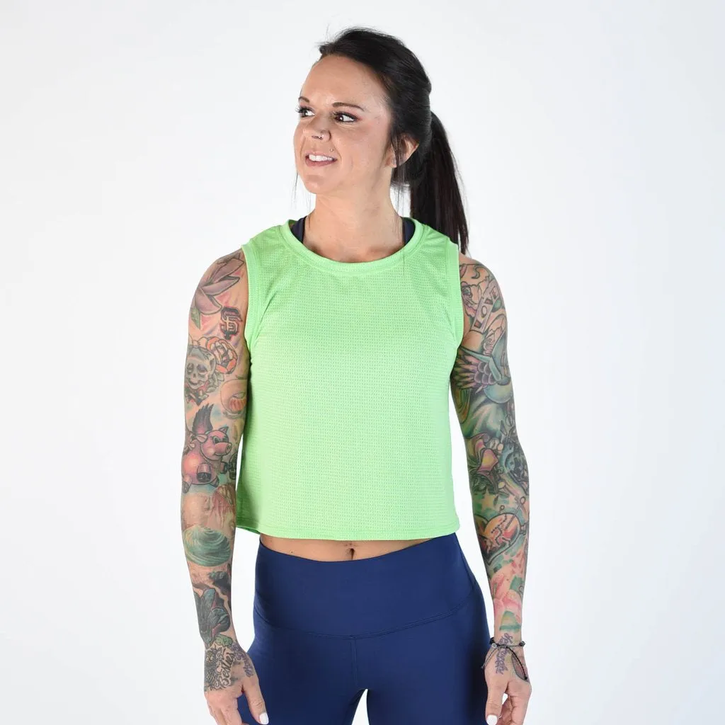 FLEO Dylan Muscle Crop Tank - Sharp Green