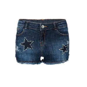 Girls Denim Star Embellished Bum Short