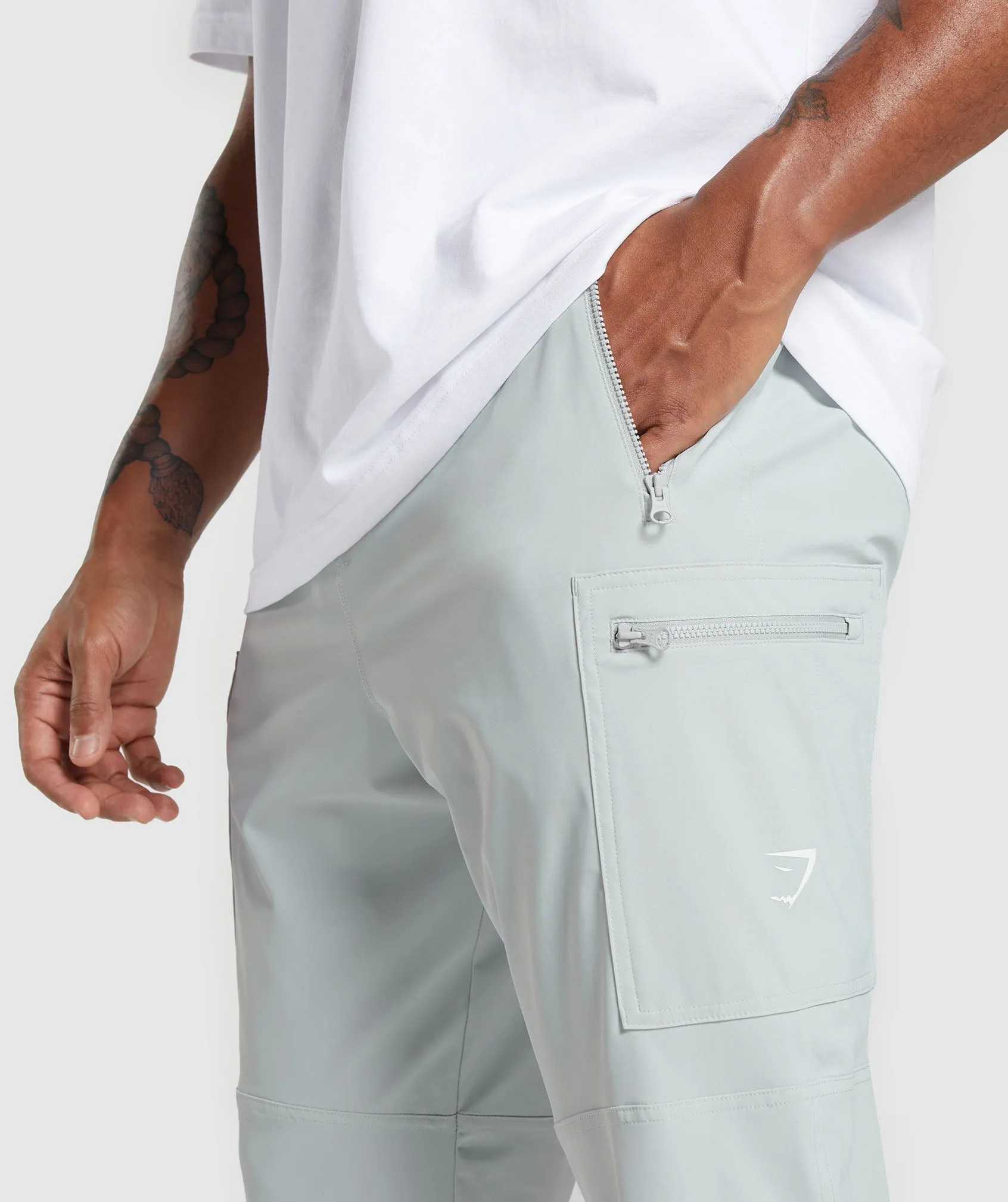 Gymshark Rest Day Cargo Pants - Light Grey