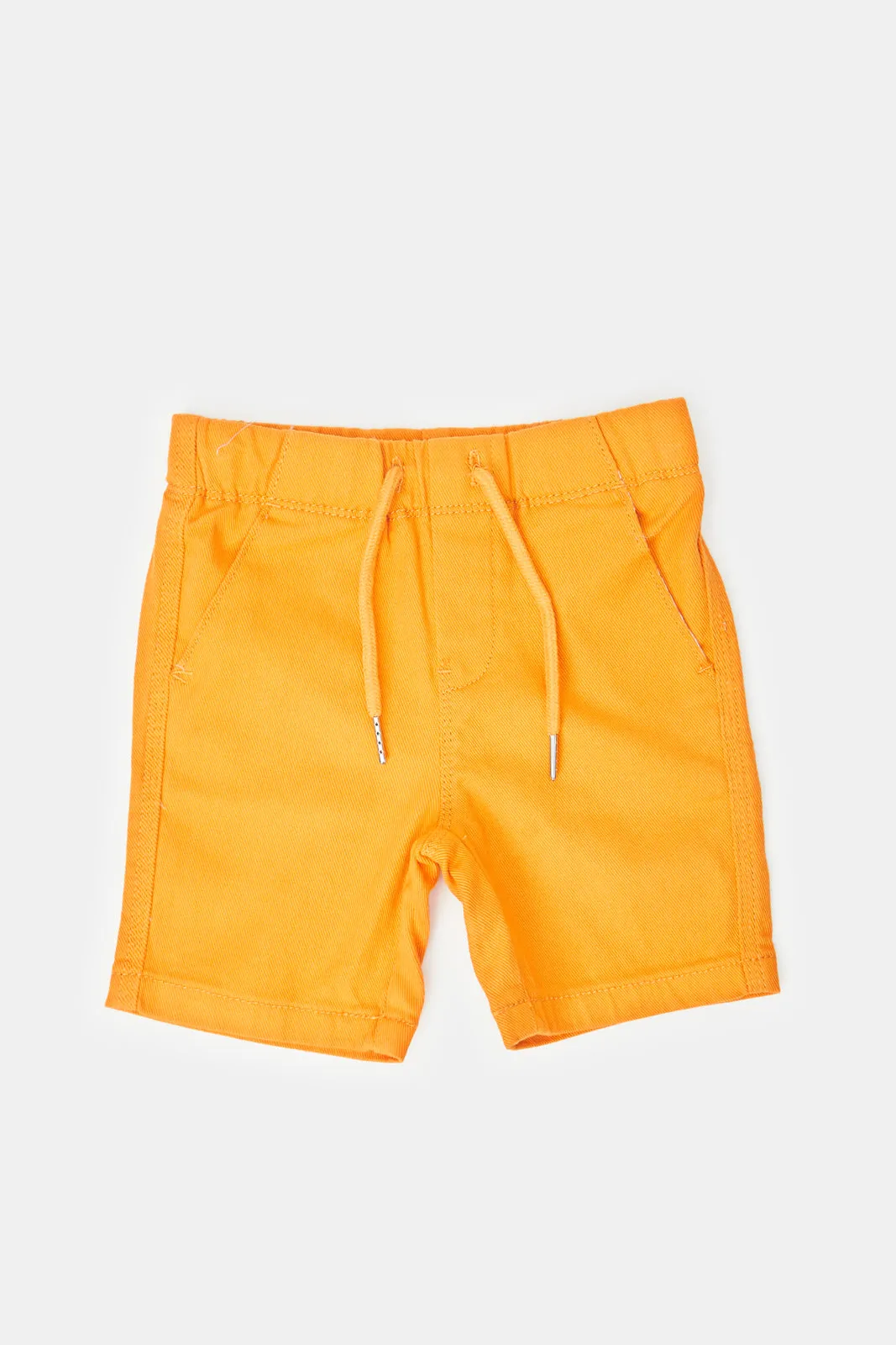 Infant Boys Orange Twill Pull On Shorts