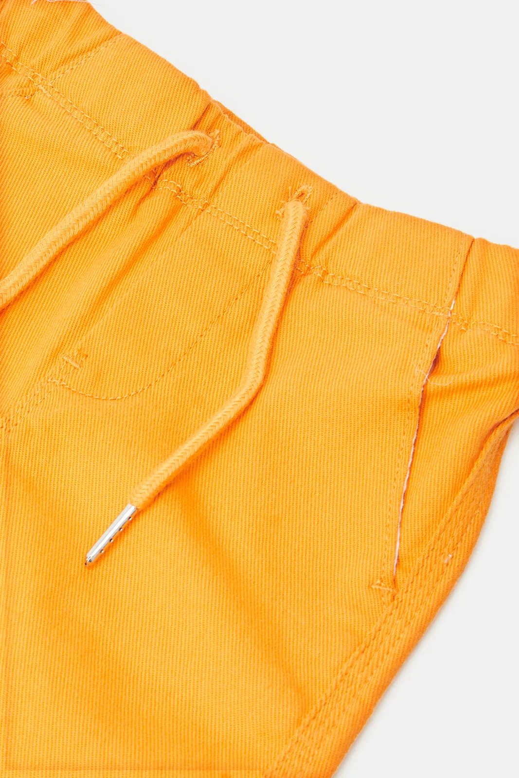 Infant Boys Orange Twill Pull On Shorts