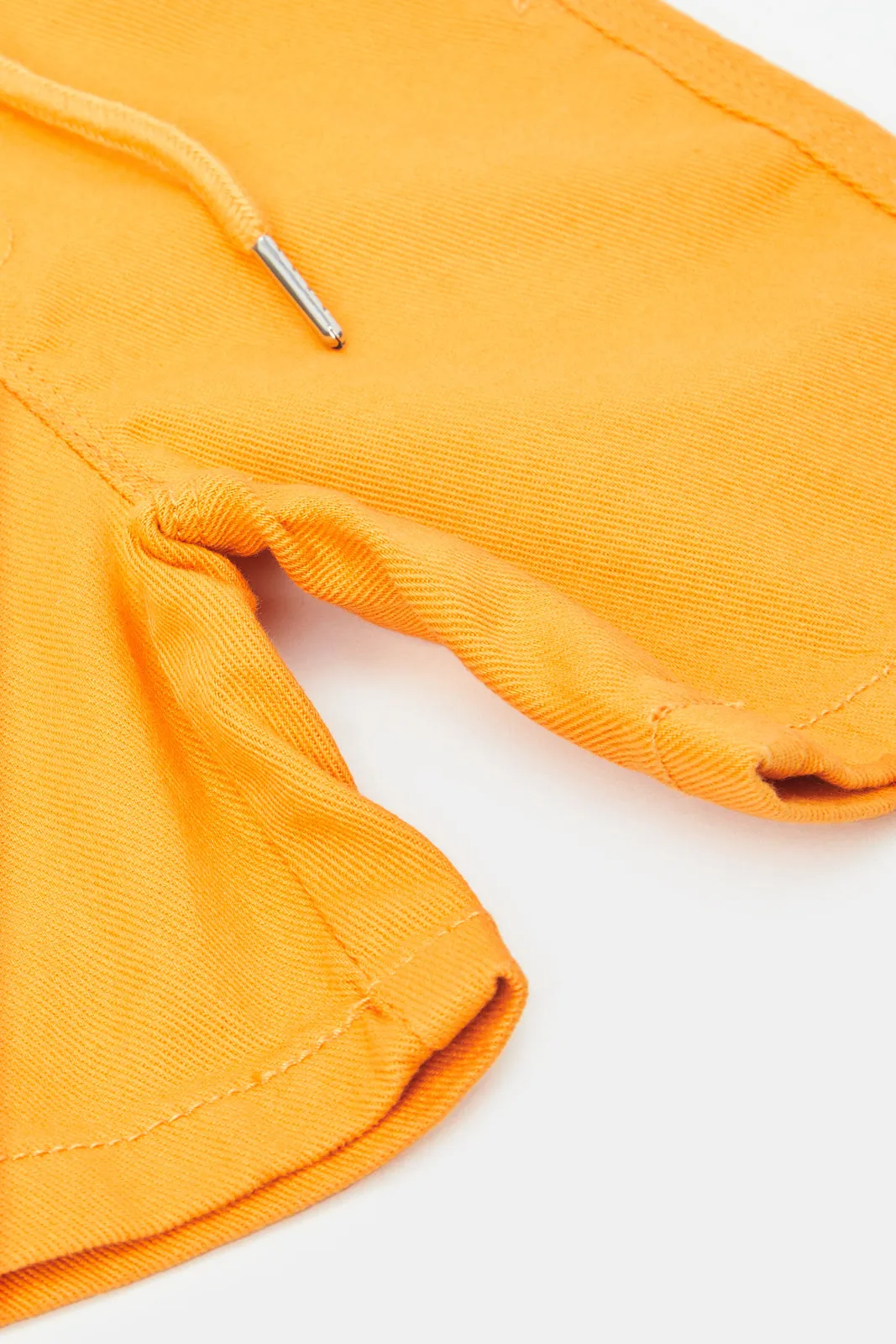 Infant Boys Orange Twill Pull On Shorts