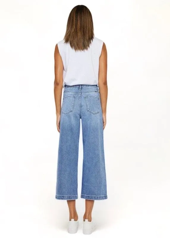 Kancan Ultra High Rise Cropped Wide Leg Jeans