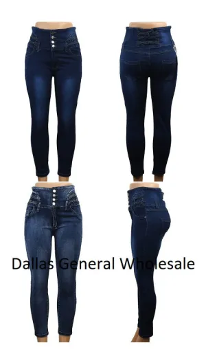 Ladies Trendy High Waist Denim Jeans Wholesale