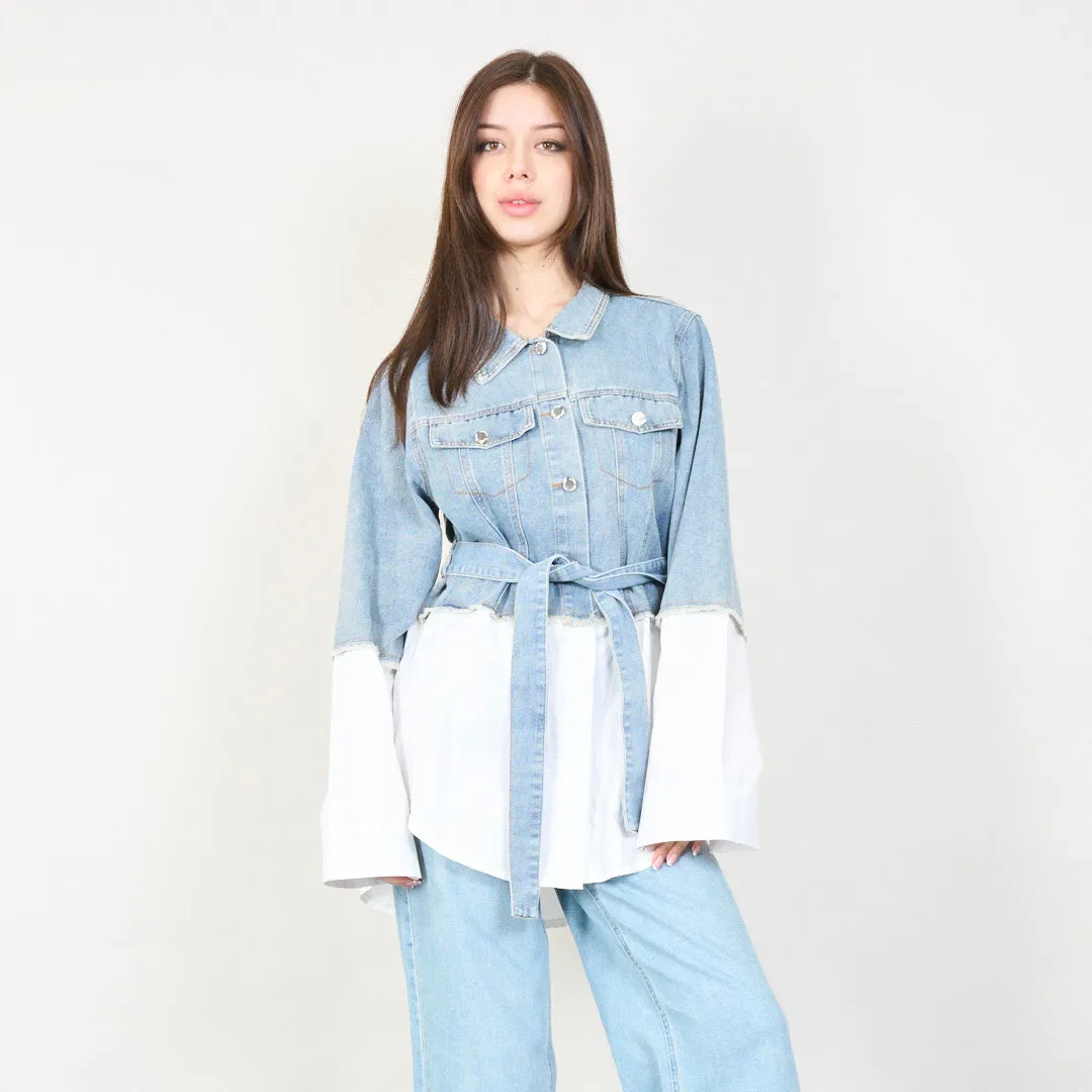 Layered denim and shirt jacket wholesale