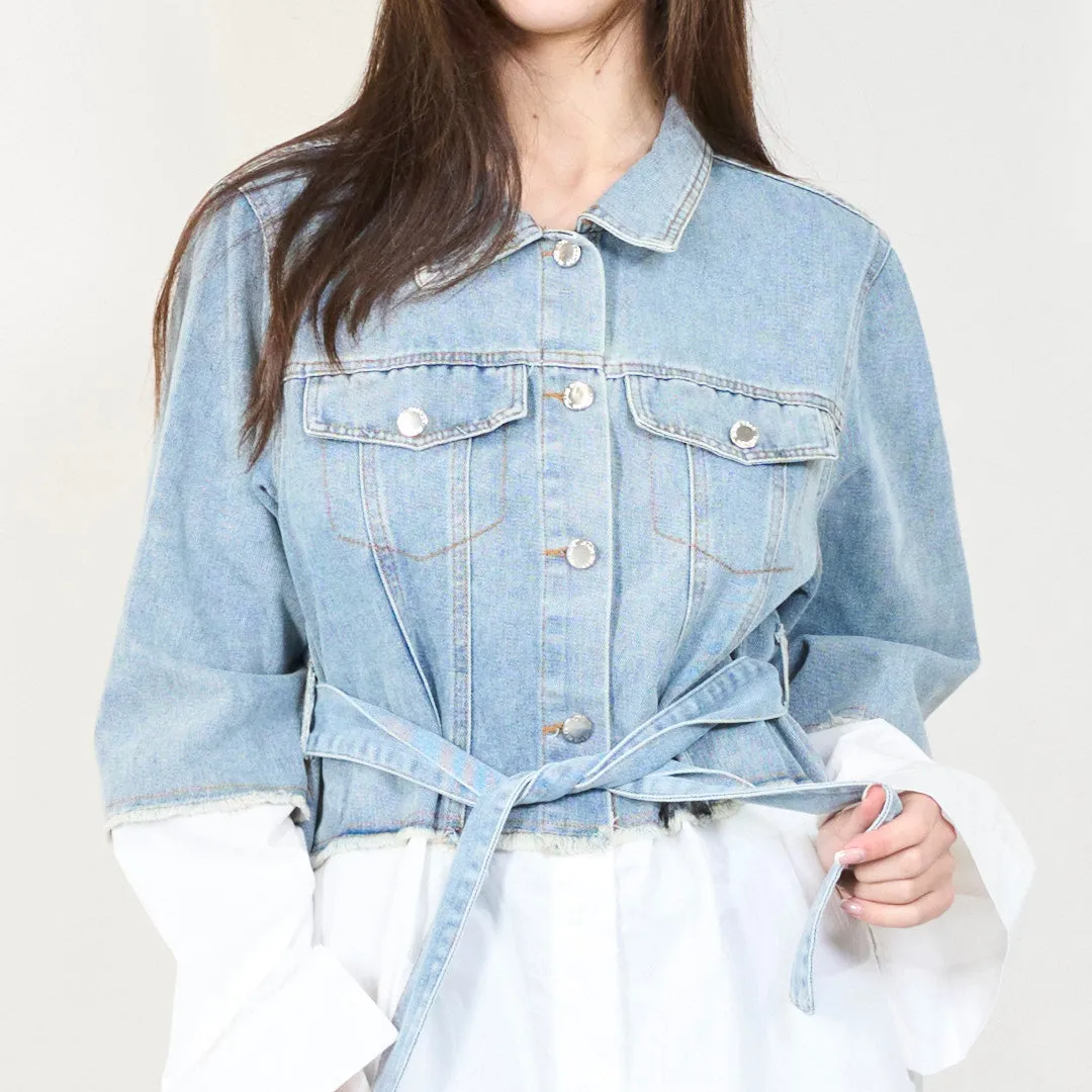 Layered denim and shirt jacket wholesale