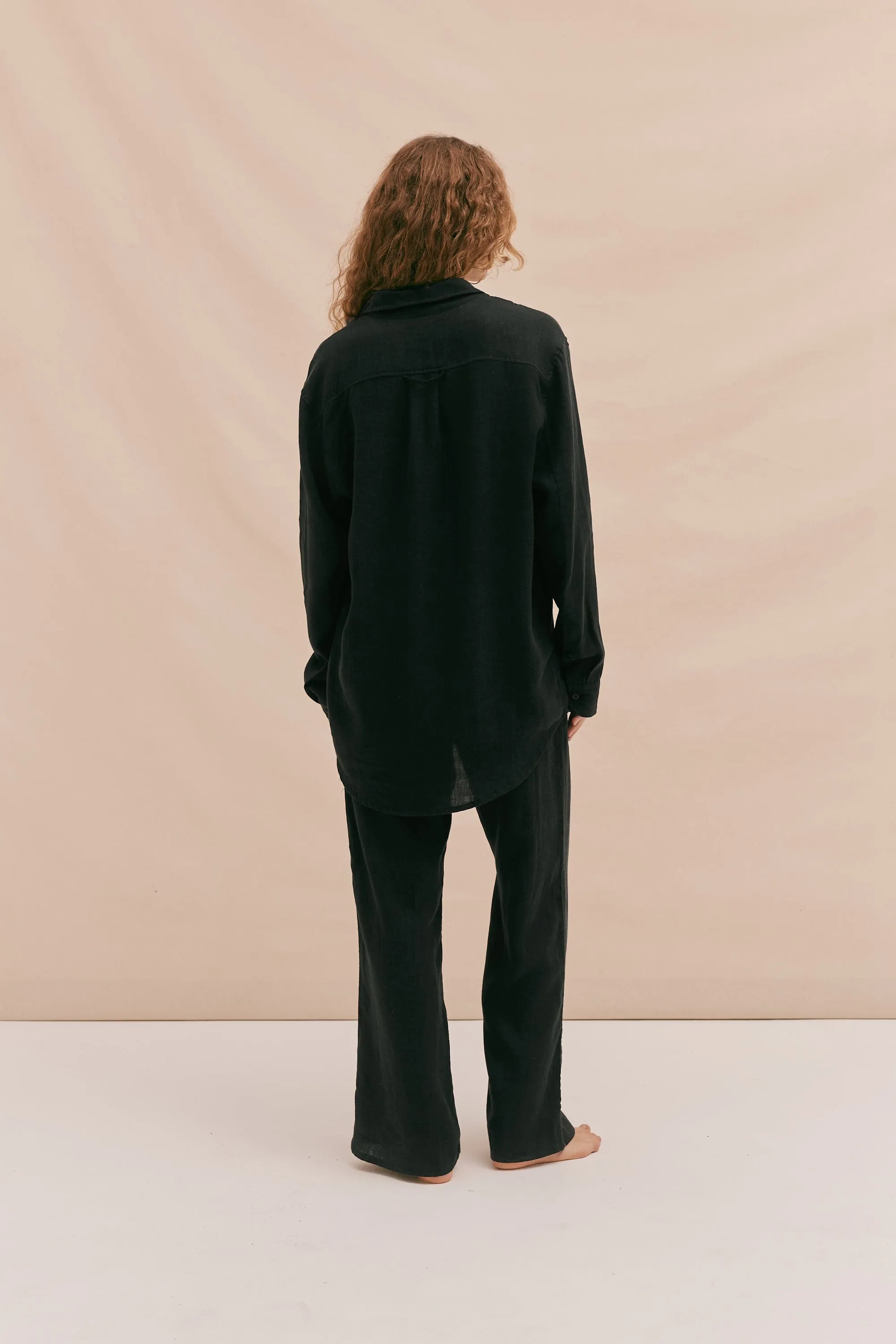 Lounge Trouser Black Linen