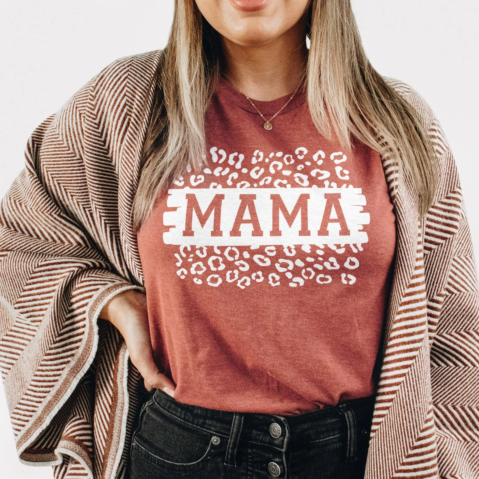 Mama Leopard Block Tee