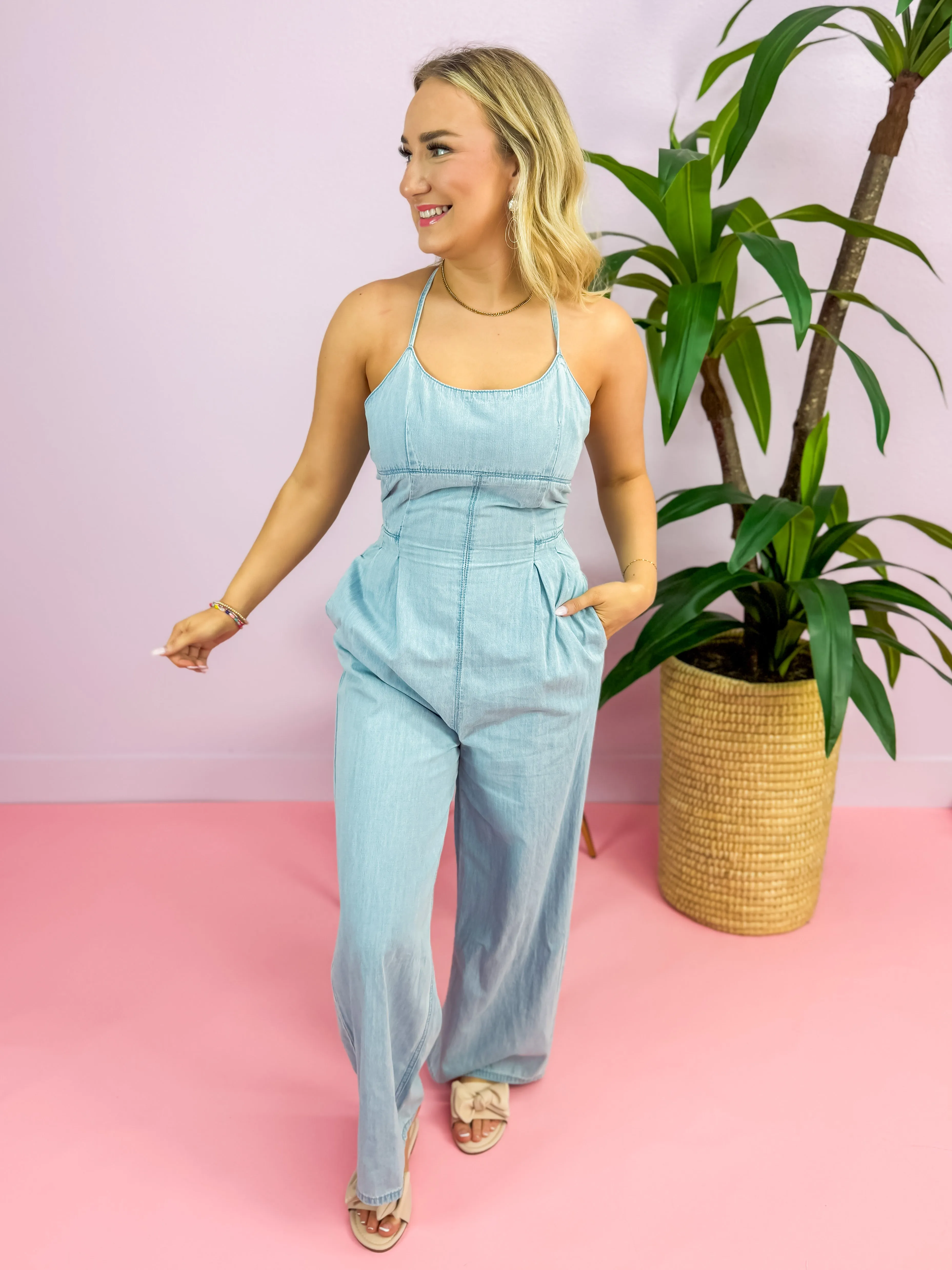 Margarita Washed Denim Jumpsuit