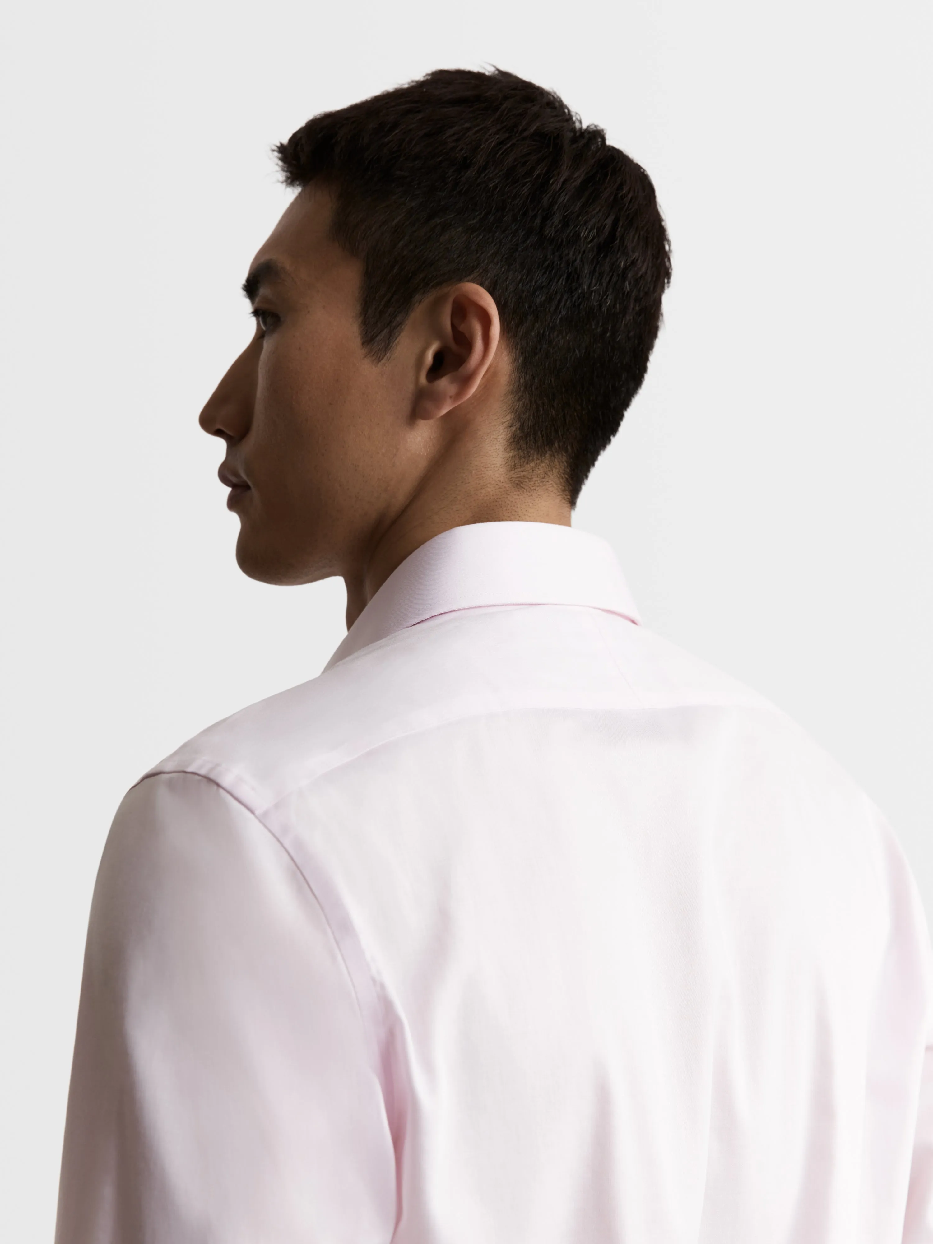 Max Performance Pink Twill Fitted Single Cuff Classic Collar Shirt