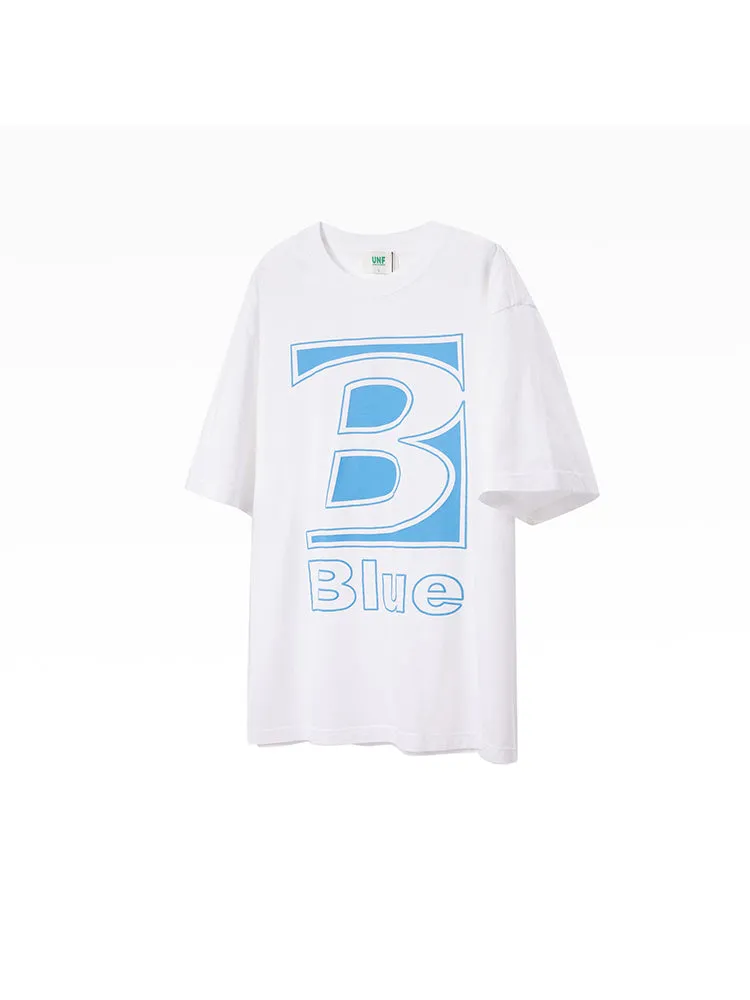 Men'S B Blue Print Tees