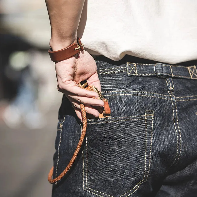 Men's Vintage Straight Barrel Denim Red Ear Original Cow Dark Jeans