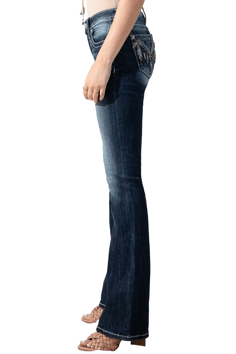 Miss Me Women's Aztec Accent Bootcut Jeans