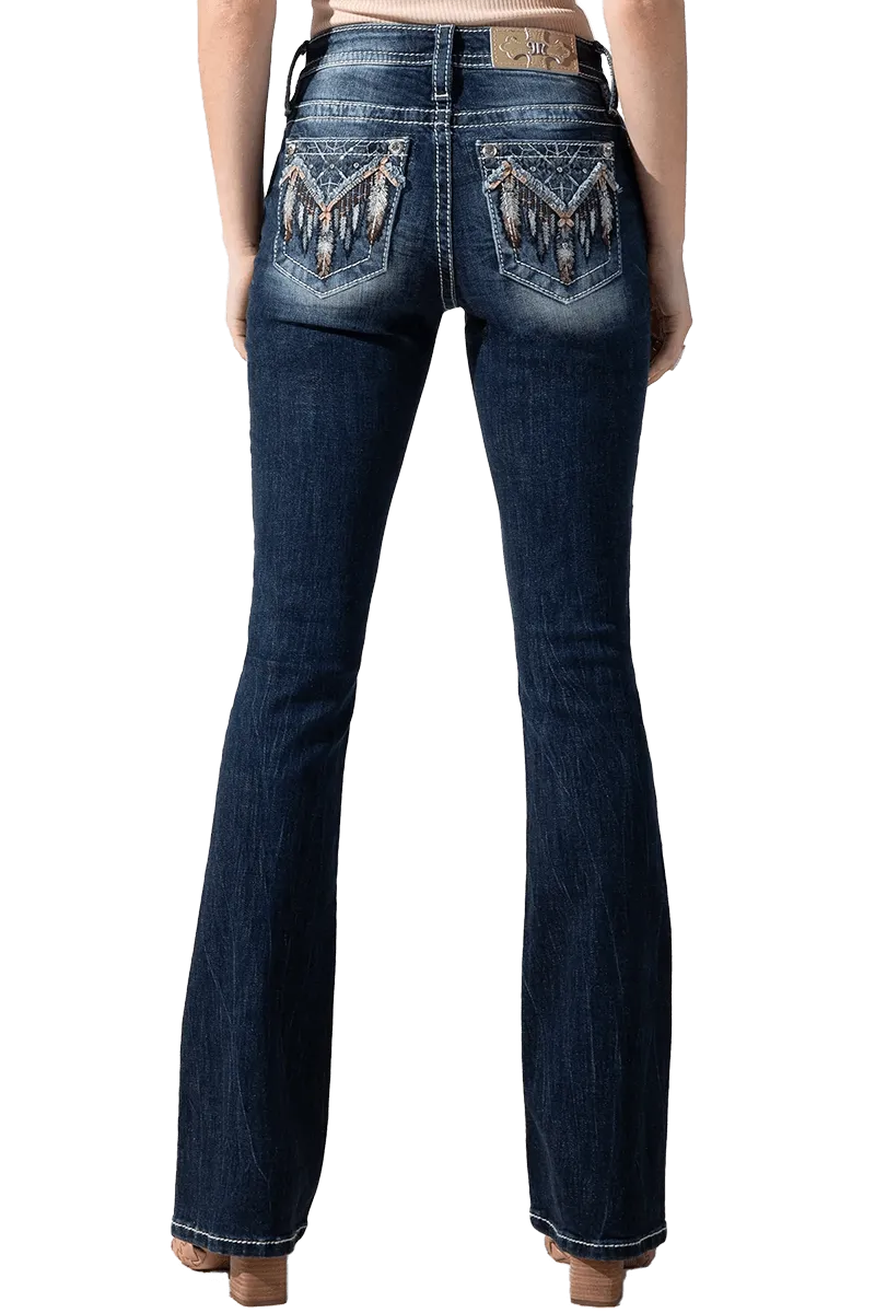 Miss Me Women's Aztec Accent Bootcut Jeans