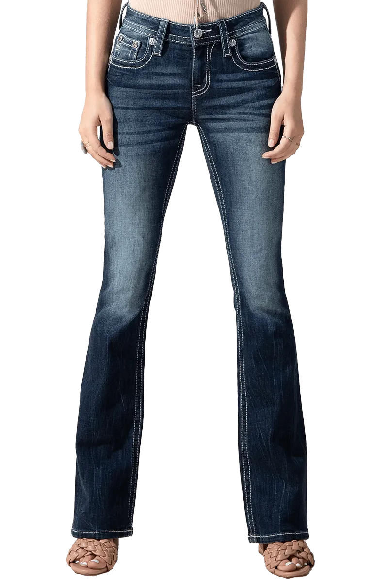 Miss Me Women's Aztec Accent Bootcut Jeans