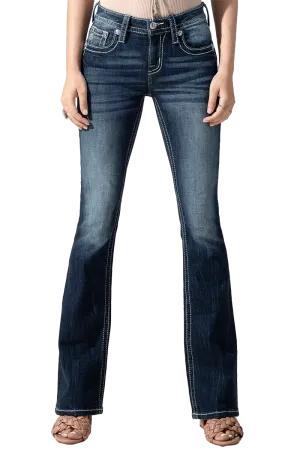 Miss Me Women's Aztec Accent Bootcut Jeans