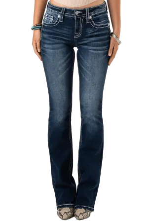 Miss Me Women's Crystal Chain Bootcut Jeans