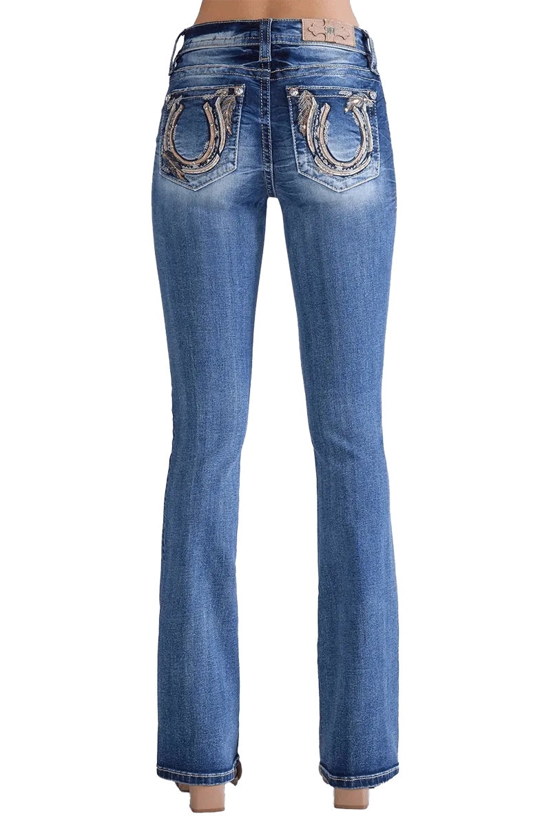 Miss Me Women's Curvy Flare Stretch Jeans