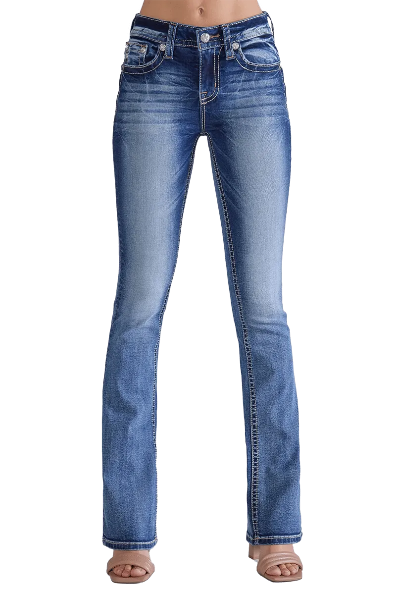 Miss Me Women's Curvy Flare Stretch Jeans