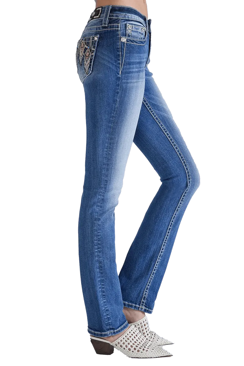 Miss Me Women's Mid Rise Straight Jeans