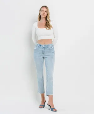 Parade - High Rise Slant Raw Hem Crop Flare Jeans