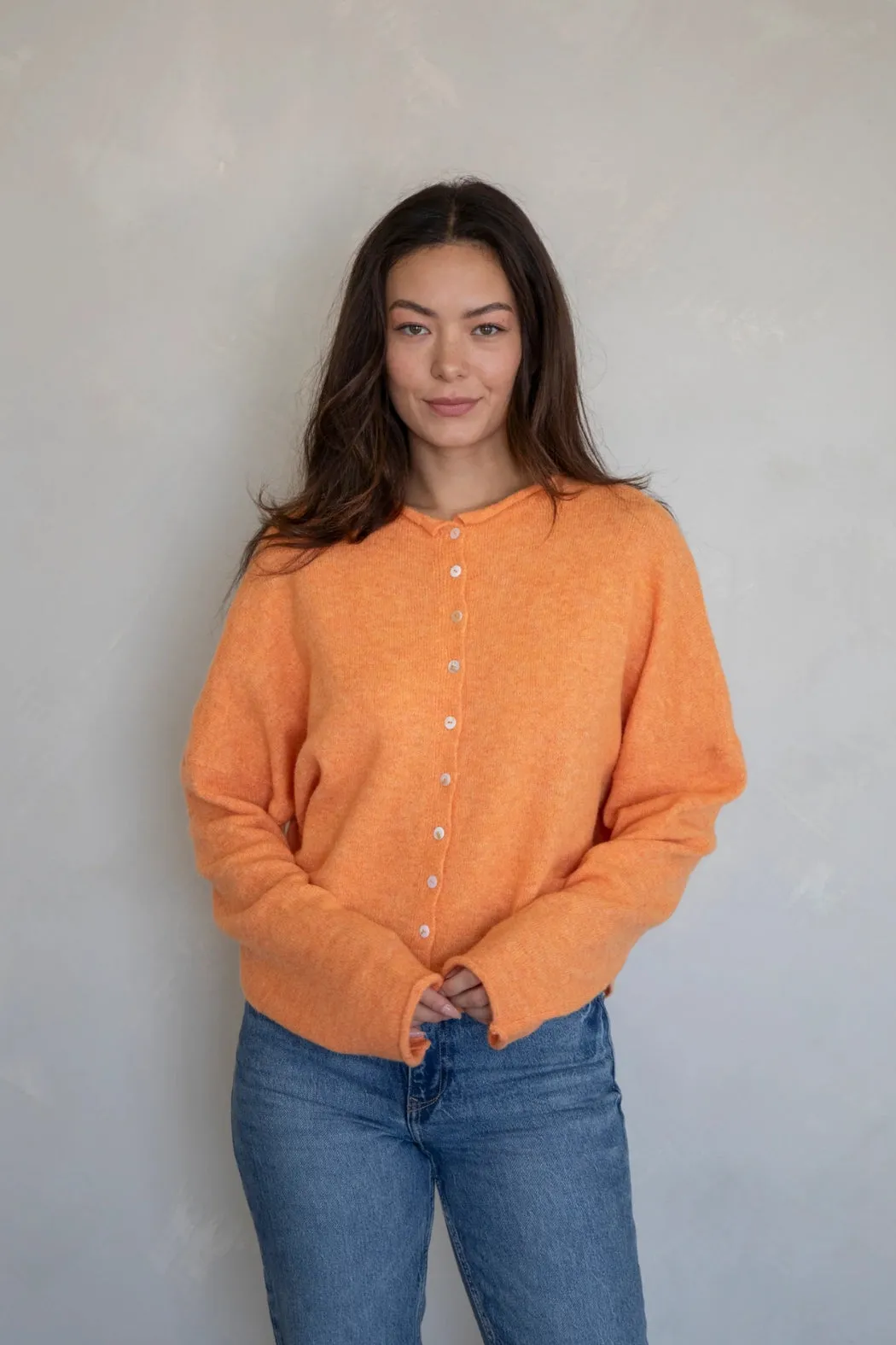 Piper Button Up Cardigan Orange