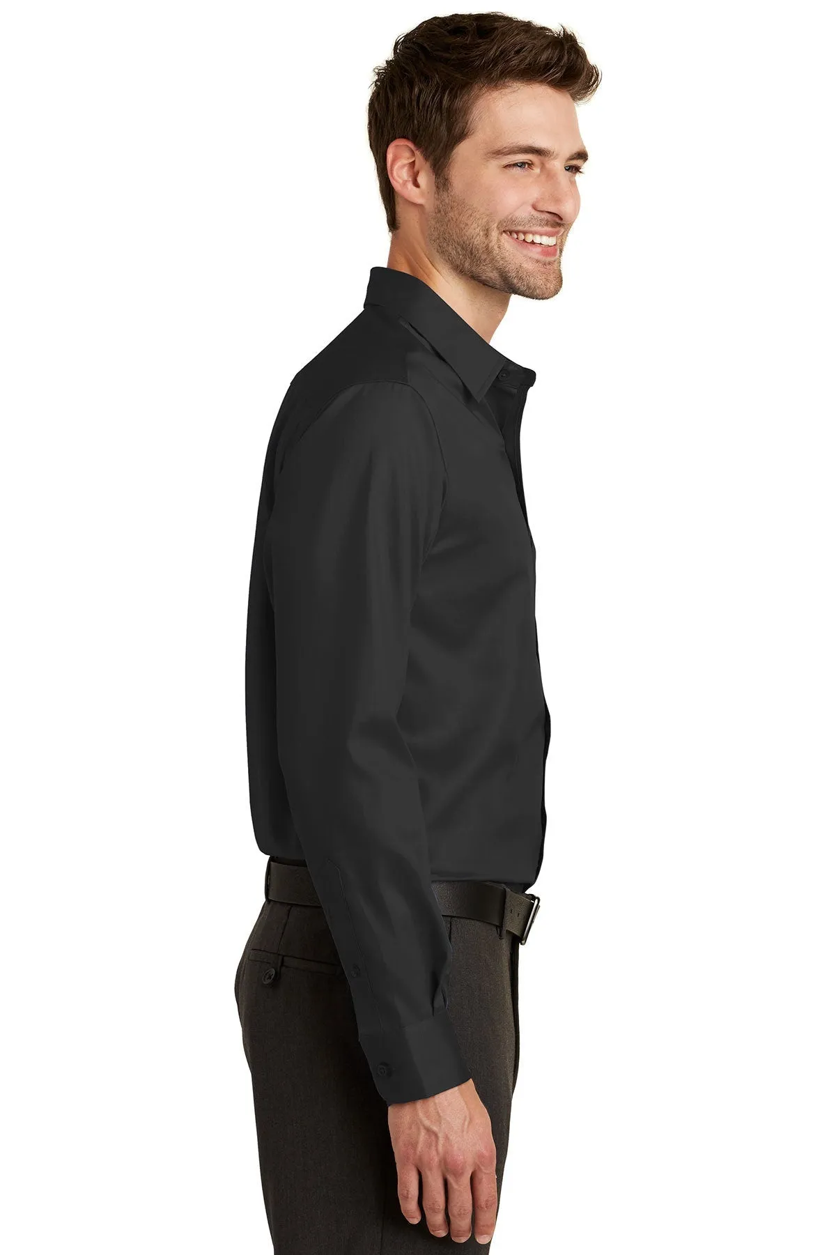 Port Authority Non-Iron Custom Twill Shirts, Black