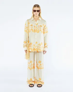 Sabrin - Sale Printed Twill Silk Shirt - Blockwood Floral