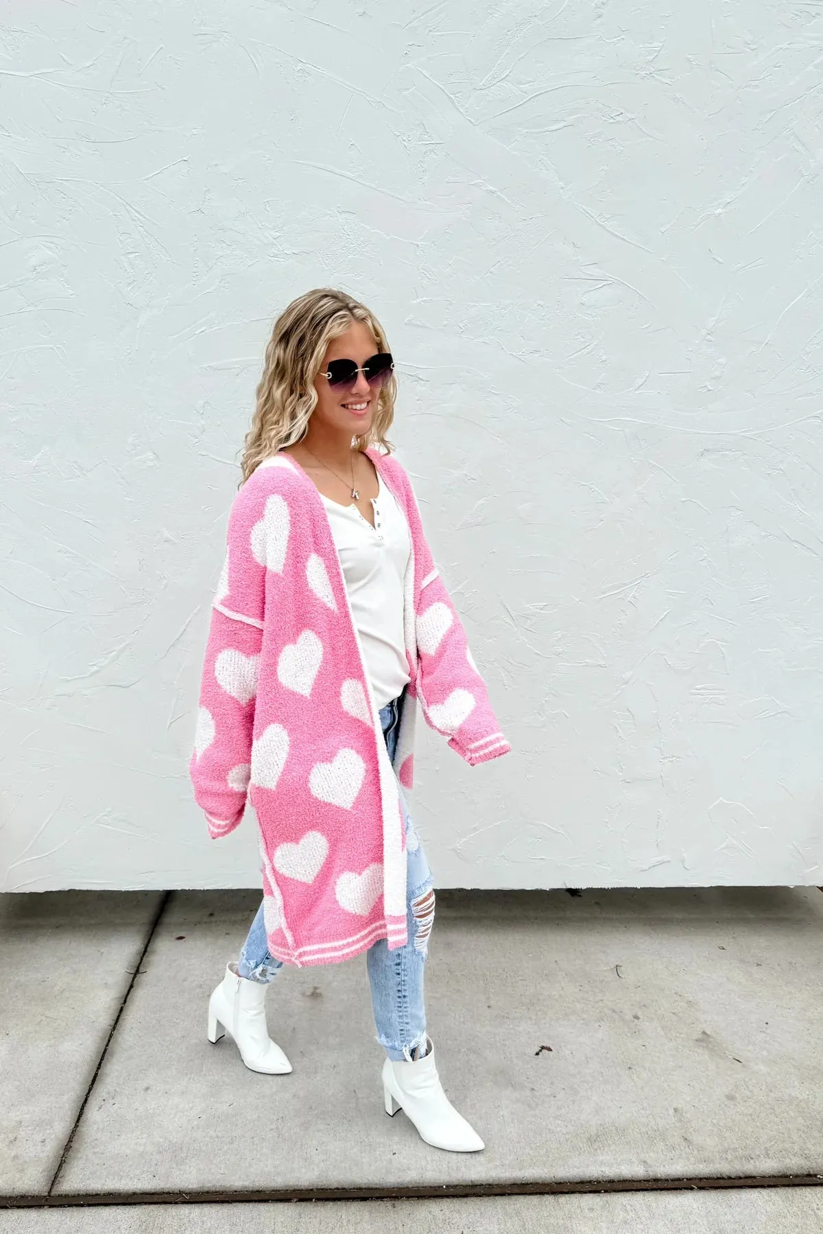 Soft as A Cloud Heart Cardigan