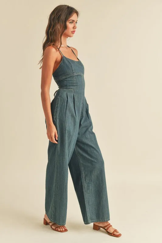 Washed Denim Jumpsuit