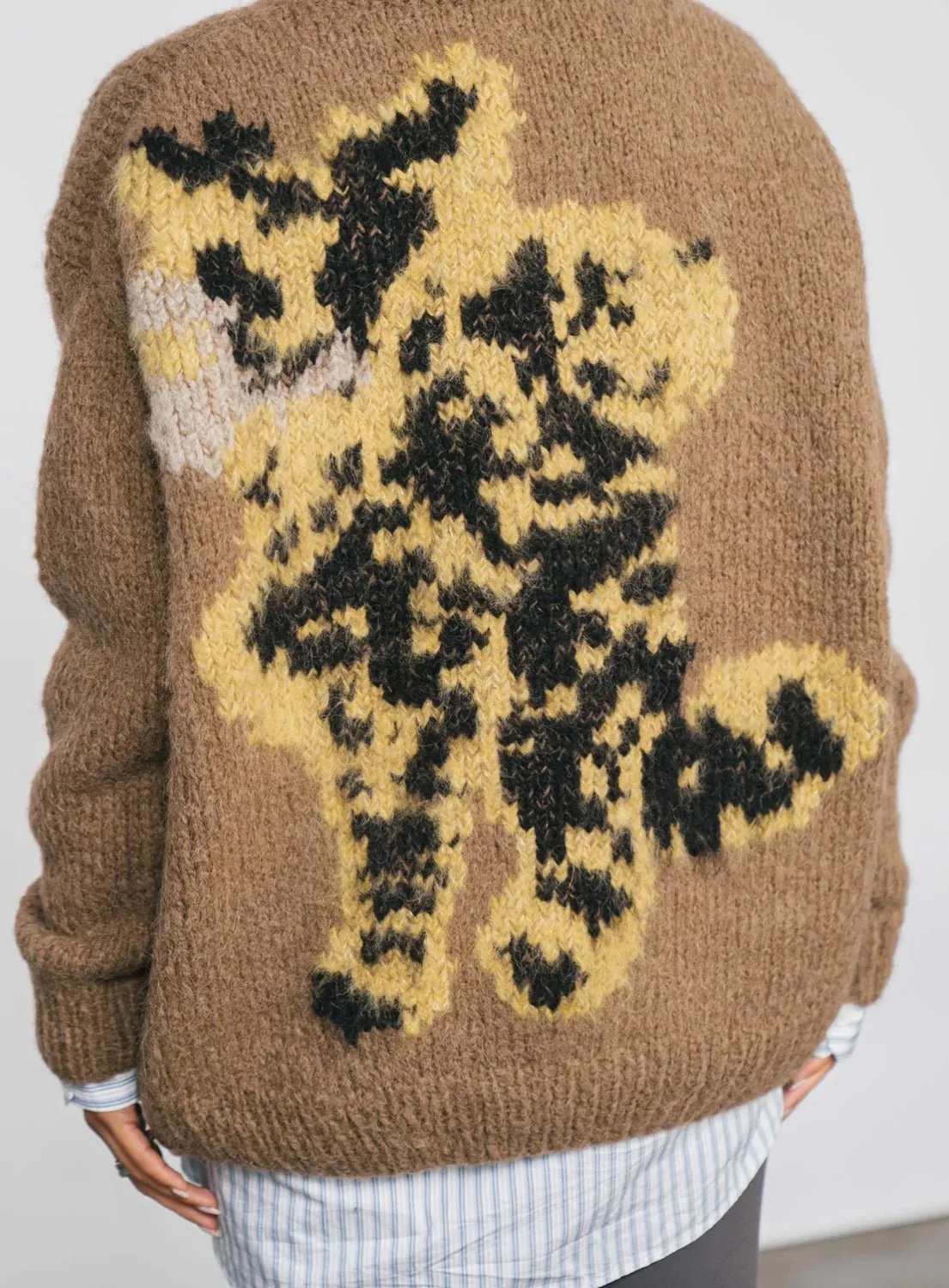 W.I.L.D. A.N.I.M.A.L.S. - Elephant, Cheetah Pullover Sweater in Brown