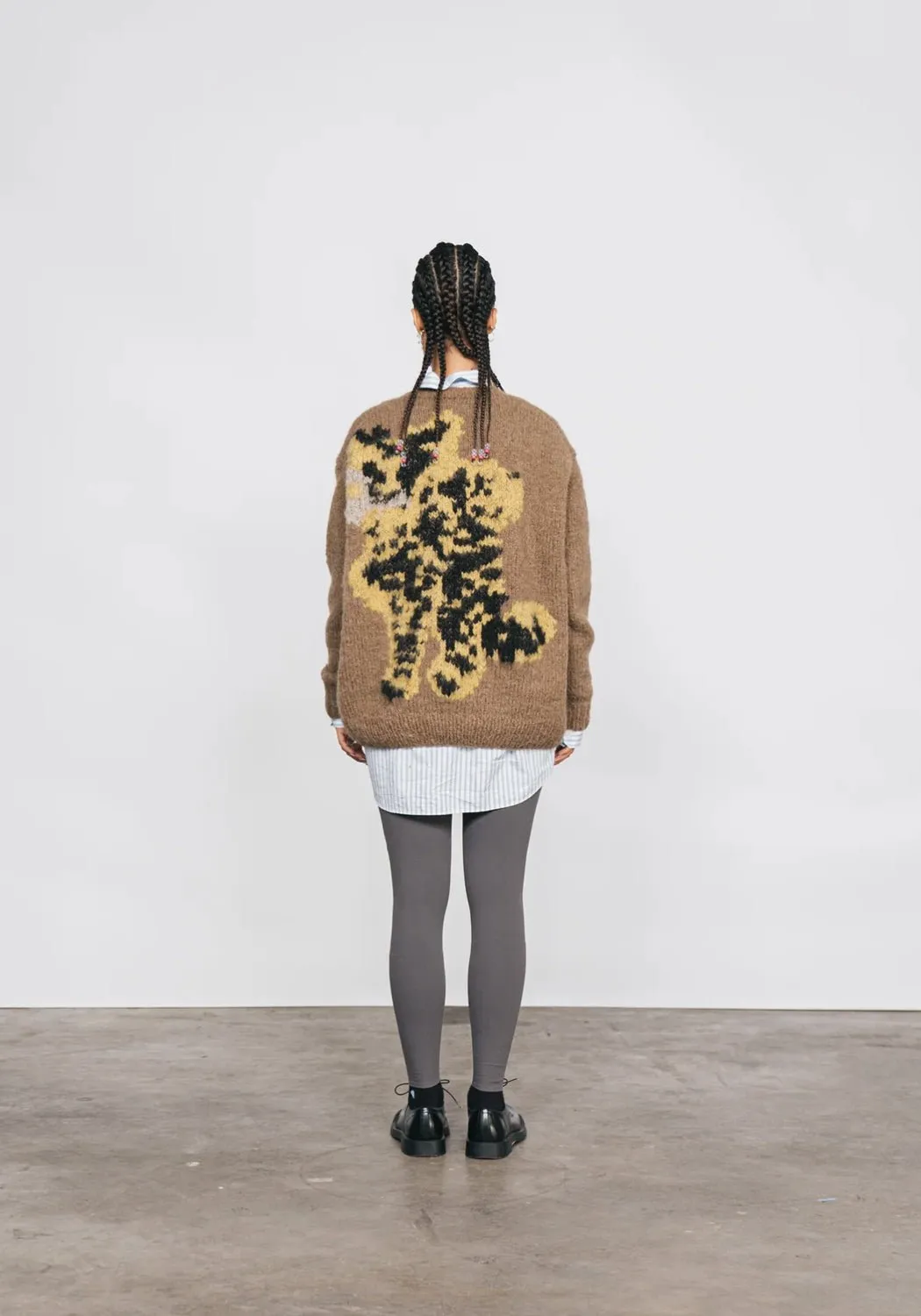 W.I.L.D. A.N.I.M.A.L.S. - Elephant, Cheetah Pullover Sweater in Brown