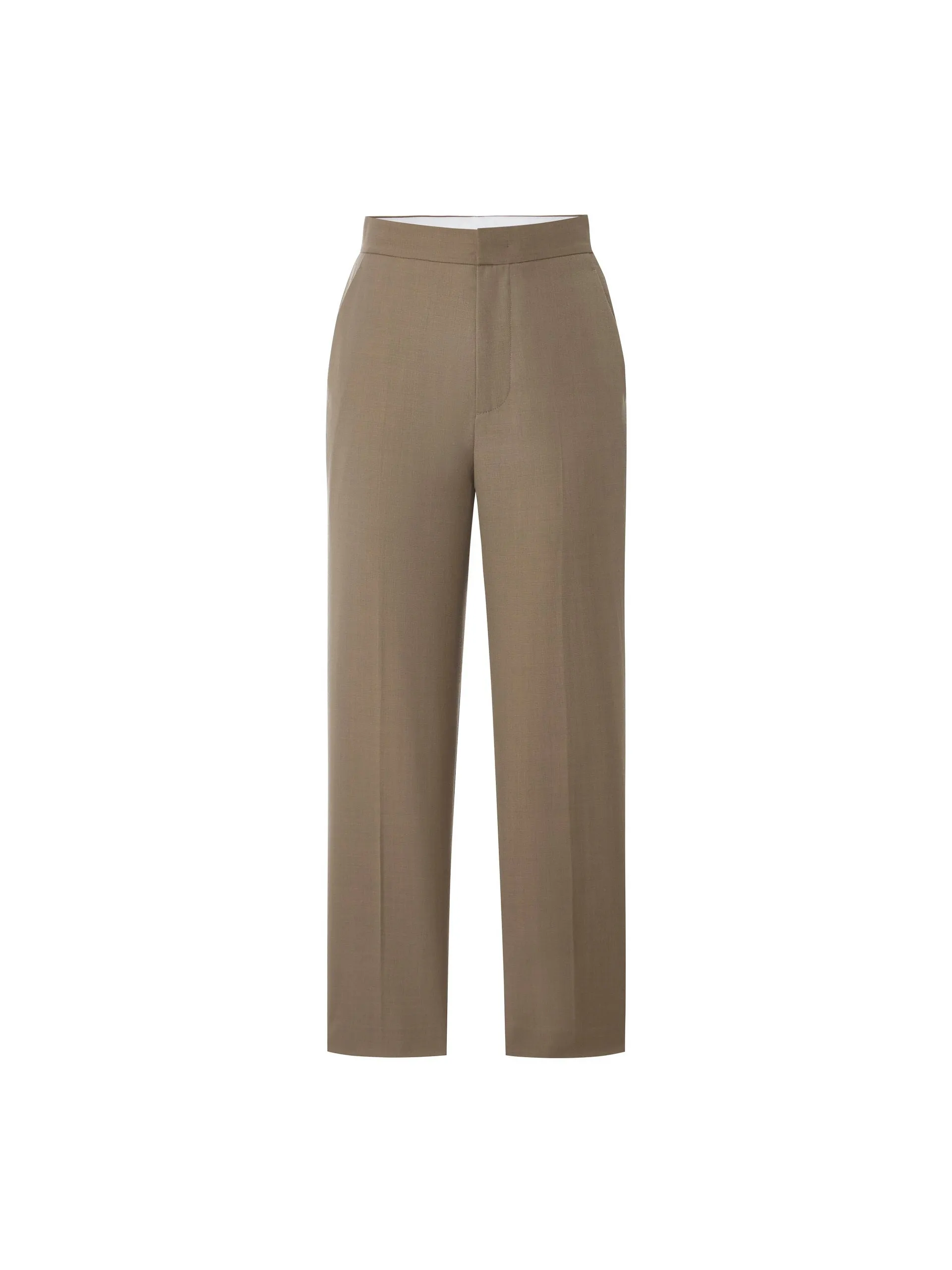 Wool Blend Straight Pants